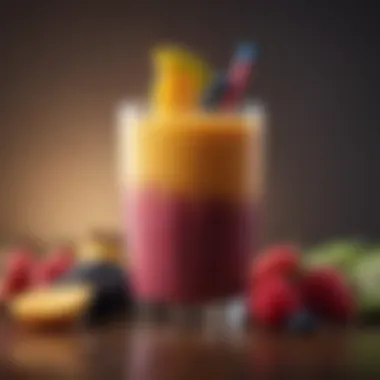 Delicious Smoothie for Daily Nutrition A colorful smoothie made from various fruits, symbolizing dietary integration