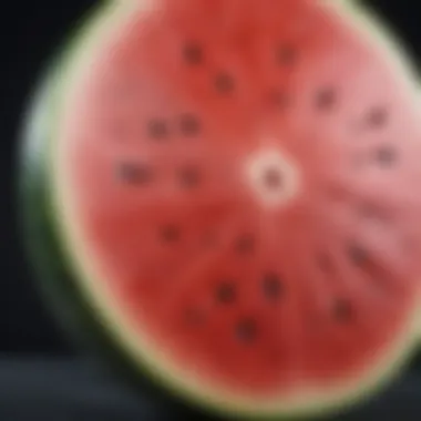 Hydrating Watermelon Wonders Close-up of a juicy watermelon slice highlighting its hydrating benefits