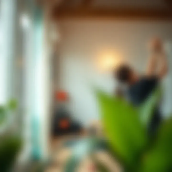 Home Exercise Environment for Functional Fitness A peaceful home environment conducive to practicing functional fitness routines.