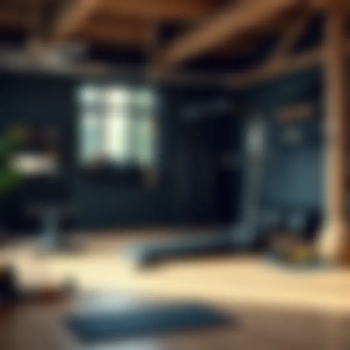 Functional Fitness Home Workout Setup An effective home workout setup showcasing versatile equipment for functional fitness.