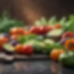 Colorful array of fresh vegetables