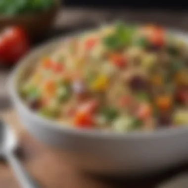 Quinoa Salad Loaded with Nutrient-Rich Ingredients A colorful bowl of quinoa salad loaded with vegetables and legumes