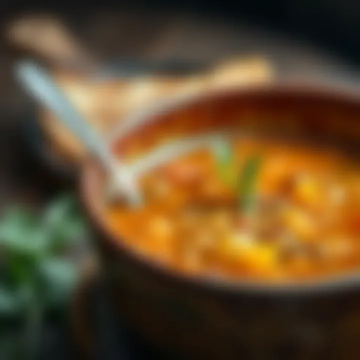 Nourishing Lentil Soup A hearty lentil soup served in a rustic bowl, ideal for meal prepping.