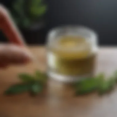 Herbal Ointment Application Soothing application of herbal ointment