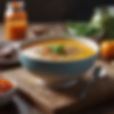 Nutritious Soup for Comfort A bowl of nutritious soup to nourish and comfort during illness