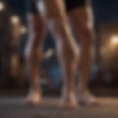 Stretching Techniques for Nighttime Relief Close-up of legs stretching to alleviate cramps