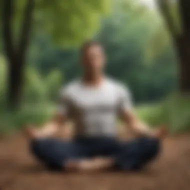 The Role of Mental Well-Being in Weight Management Meditating person surrounded by nature