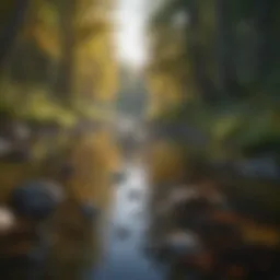 A serene landscape promoting relaxation and stress relief.