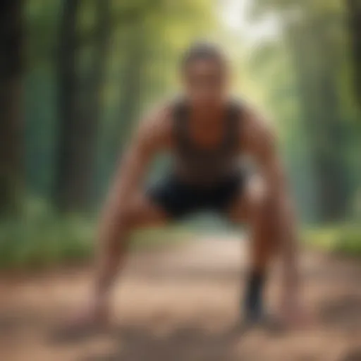 An individual stretching before a run
