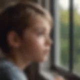 A thoughtful child gazing out of a window, lost in contemplation.