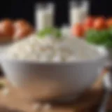 A bowl of cottage cheese showcasing its creamy texture and nutritional richness