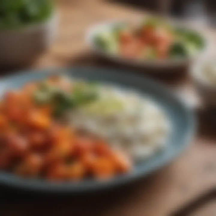 A keto meal plate featuring cottage cheese alongside low-carb vegetables