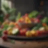 Colorful array of fresh vegetables and fruits representing healthy eating