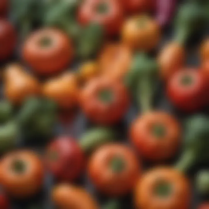 An assortment of colorful vegetables known for their detoxifying properties