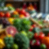 Vibrant array of fresh fruits and vegetables