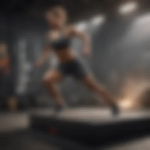 Dynamic jumpbox workout showcasing explosive movements.