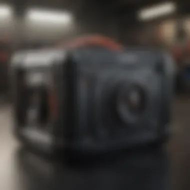 Close-up of jumpbox equipment highlighting its features.