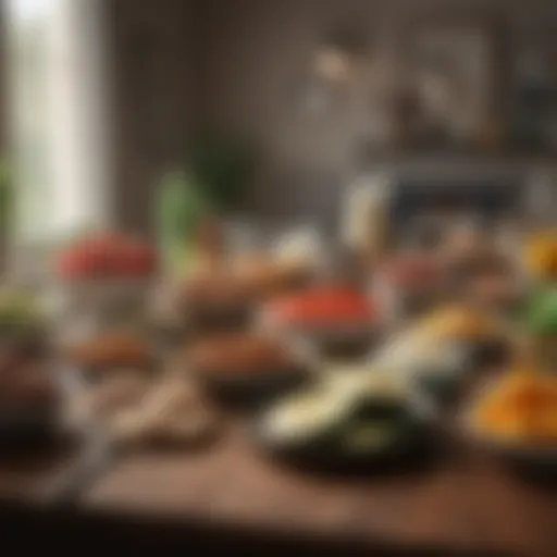 A vibrant array of Keto Light-friendly foods on a table