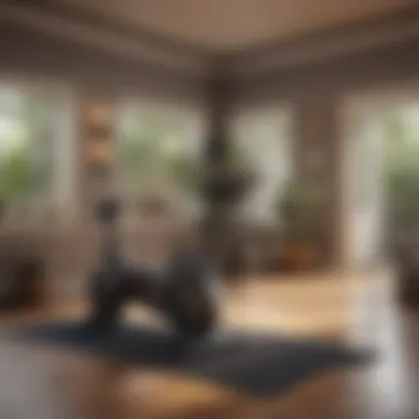 Serene Home Workout Environment A serene home workout setting illustrating low impact cardio exercises.