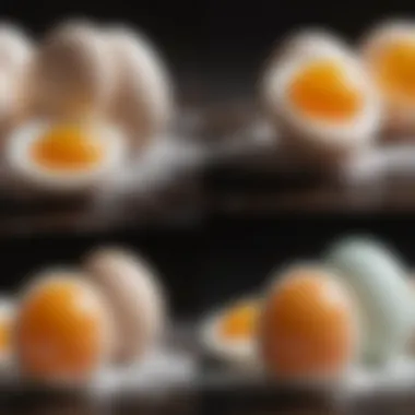 Comparative chart of different methods for hard boiling eggs Variety of hard boiling techniques