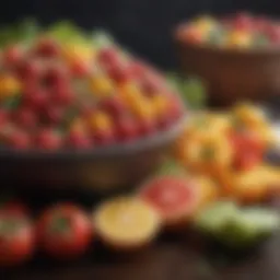 Colorful assortment of healthy foods