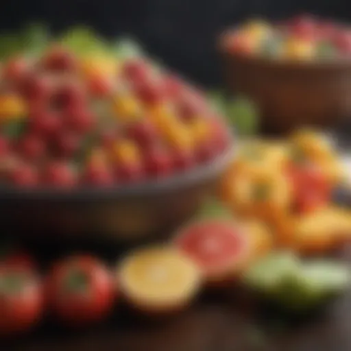 Colorful assortment of healthy foods