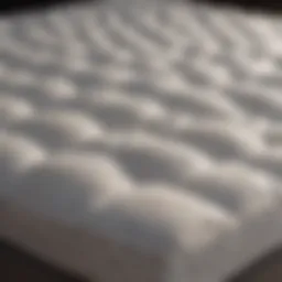 A close-up view of a plush mattress topper showcasing its texture and comfort