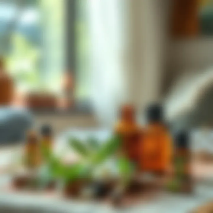 Essential Oils for Natural Headache Relief Essential oils in a serene setting for therapeutic use