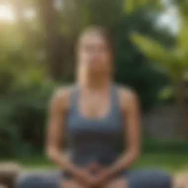 A serene environment showcasing a person meditating, representing mental well-being during weight loss.