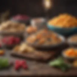 Colorful assortment of nutritious snacks suitable for intermittent fasting