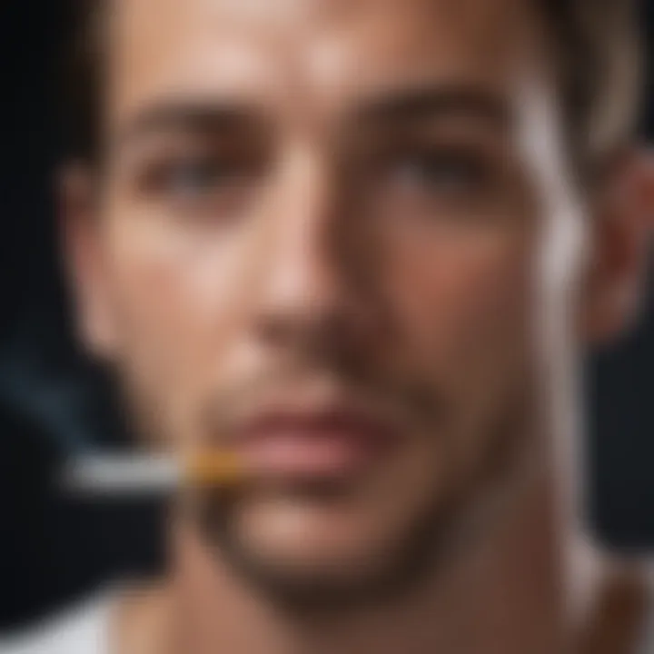 Illustration showing the effects of nicotine addiction