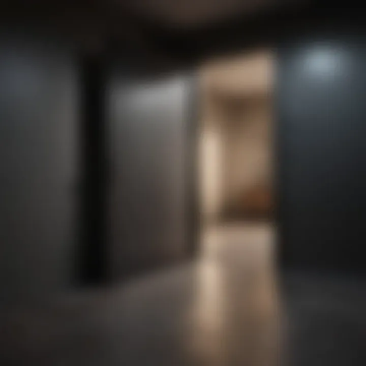 An open door with a soft light spilling into a dark hallway, signifying hope.