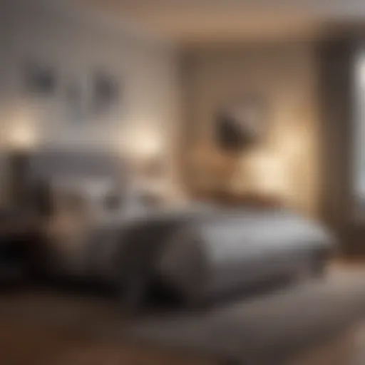 A serene bedroom environment at night, highlighting soothing elements.