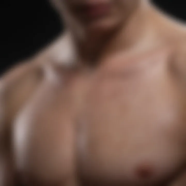 Close-up of skin with visible irritation, symbolizing discomfort and distress.