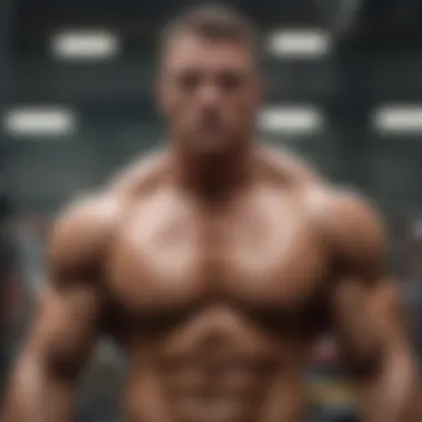 Precision in Muscular Definition A bodybuilder showcasing defined muscles at a competition
