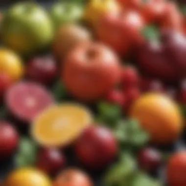 Diverse Fruits for Blood Pressure Management A vibrant assortment of fruits known for their blood pressure-lowering properties.