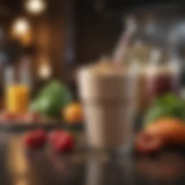 Aesthetic Meal Replacement Shake An aesthetically pleasing meal replacement shake in a glass, representing health and vitality.