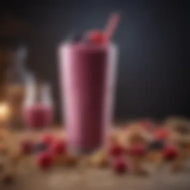 Nutritious Berry Nut Shake A nutritious shake featuring a blend of berries and nuts, emphasizing flavor and wellness.
