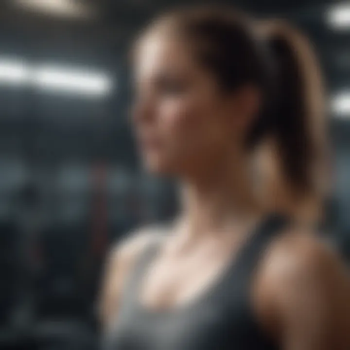 Person practicing mindfulness during exercise