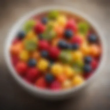 Nature's Sweetness: A Fruit Medley Colorful assortment of fruits on a bowl