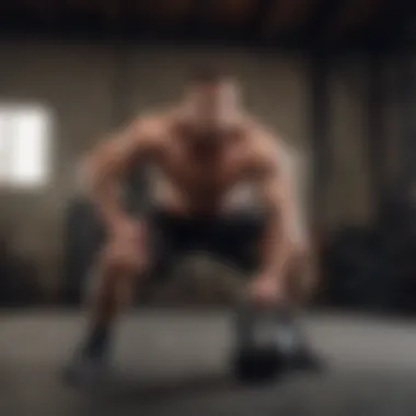 Kettlebell Snatch Execution Illustration of a focused individual practicing snatch technique