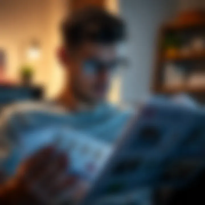 A person reading health-related materials