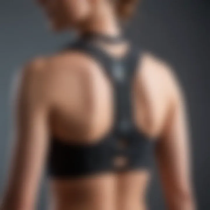 Close-up of a posture corrector on a mannequin