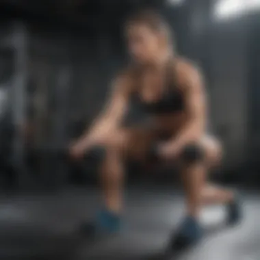 Dynamic Strength Training with Adjustable Dumbbells Fitness enthusiast using adjustable dumbbells for strength training