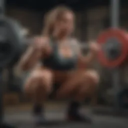 A beginner powerlifter demonstrating the squat technique.