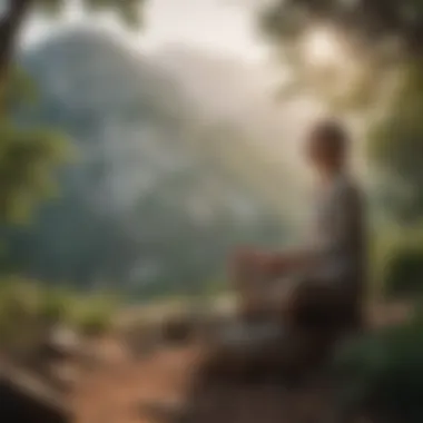 Lifestyle Adjustments for Well-Being A serene landscape with a person meditating outdoors, highlighting the importance of lifestyle adjustments.