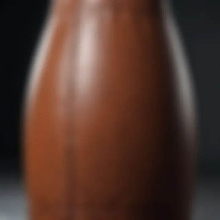 Close-up of RDX punching bag material and stitching