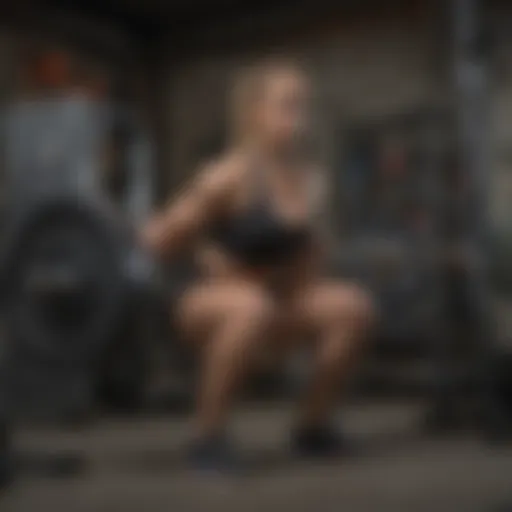 Demonstrating proper box squat form