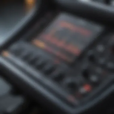 Close-up of a rowing machine's control panel showcasing features