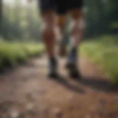 Embracing the Minimalist Approach Runner transitioning to minimalist shoes on a scenic trail